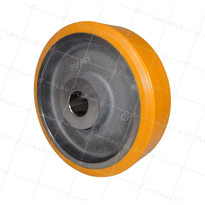 ROUE A CLAVETER EN POLYURETHANE DIAMETRE 300/80 MM CHARGE 2000KG - SFPU 300/80 A CLAVETER A50