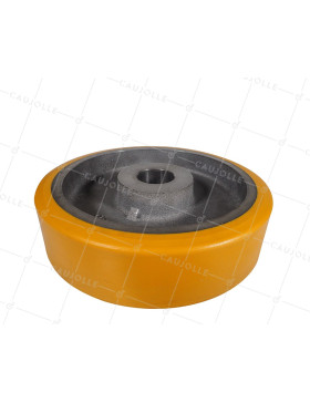 ROUE A CLAVETER EN POLYURETHANE DIAMETRE 300/80 MM CHARGE 2000KG - SFPU 300/80 A CLAVETER A50