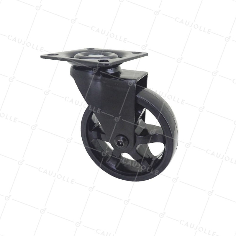 Castor BLACK DESIGN Wheel NYLON DIAMETER 75 MM LOAD 45KG - BLACKNYLON 75P