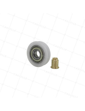 GALET BRIQUET AVEC AXE EN LAITON A SERTIR DIAMETRE 30 MM CHARGE 25 KG AXE 7 MM • Caujolle
