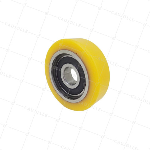 GALET DE CONVOYAGE EN POLYURETHANE SUPER ELASTIQUE DIAMETRE 80MM 65 SHORES A • Caujolle