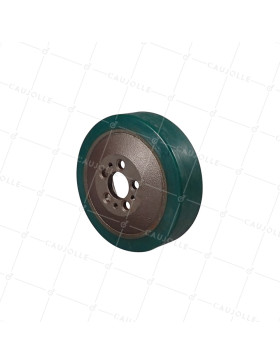 Wheel MOTRICE OF SCRUBBER 75 SHORES GREEN 5 HOLES • Caujolle
