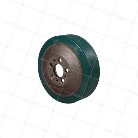 Wheel MOTRICE OF SCRUBBER 75 SHORES GREEN 5 HOLES • Caujolle