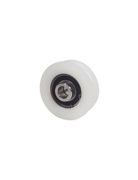 Wheel OF SLIDING GATE IN STAINLESS STEEL AND NOISE-REDUCING NYLON DIAMETER 80 MM FOR ROUND RAIL OF 20 MM LOAD 600 KG AXLE 16 MM 