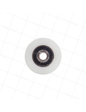 ROUE DE PORTAIL COULISSANT EN INOX ET NYLON ANTIBRUIT DIAMETRE 80 MM POUR RAIL ROND DE 20 MM CHARGE 600 KG AXE 16 MM GAGR 80