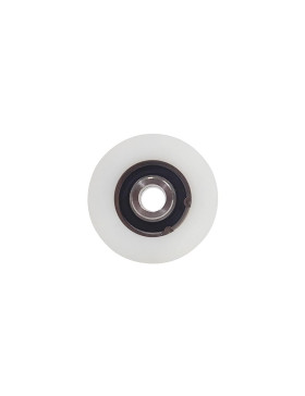 ROUE DE PORTAIL COULISSANT EN INOX ET NYLON ANTIBRUIT DIAMETRE 80 MM POUR RAIL ROND DE 20 MM CHARGE 600 KG AXE 16 MM GAGR 80