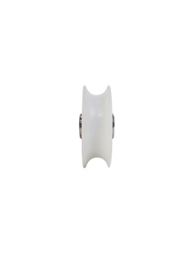Wheel OF SLIDING GATE IN STAINLESS STEEL AND NOISE-REDUCING NYLON DIAMETER 80 MM FOR ROUND RAIL OF 20 MM LOAD 600 KG AXLE 16 MM 