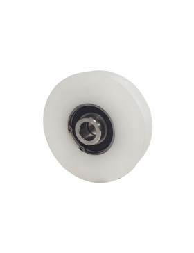 ROUE DE PORTAIL COULISSANT EN INOX ET NYLON ANTIBRUIT DIAMETRE 100 MM POUR RAIL ROND DE 20 MM