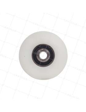 ROUE DE PORTAIL COULISSANT EN INOX ET NYLON ANTIBRUIT DIAMETRE 100 MM POUR RAIL ROND DE 20 MM