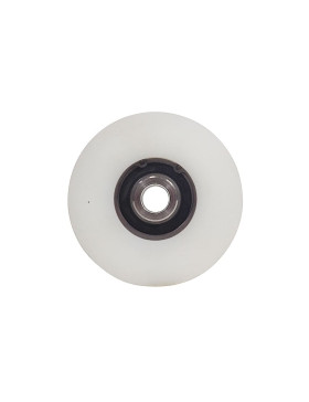 ROUE DE PORTAIL COULISSANT EN INOX ET NYLON ANTIBRUIT DIAMETRE 100 MM POUR RAIL ROND DE 20 MM