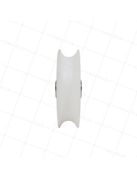 ROUE DE PORTAIL COULISSANT EN INOX ET NYLON ANTIBRUIT DIAMETRE 100 MM POUR RAIL ROND DE 20 MM