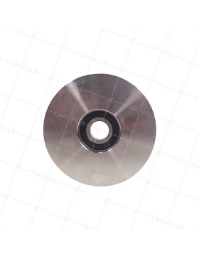 Wheel FOR SLIDING GATE WITH ROUND GROOVE IN STAINLESS STEEL DIAMETER 100 MM FOR ROUND RAIL OF 20 MM LOAD 300 KG AXLE 14MM - GAGR