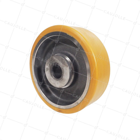 ROUE A CLAVETER EN POLYURETHANE DIAMETRE 250/80 MM CHARGE 1600KG - SFPU 250/80 A CLAVETER A40 • Caujolle