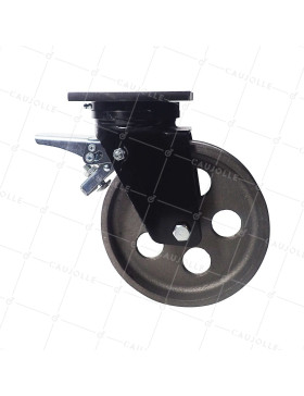Castor VINTAGE INDUSTRIAL CAST IRON RESISTANCE 500 DEGREES DIAMETER 200 MM LOAD 600 KG - INDUSTYL200PAF