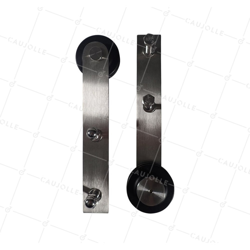 KIT DE 2 ROUES INOX POUR FER PLAT SUSPENDU DE 6 MM - POUR 99950