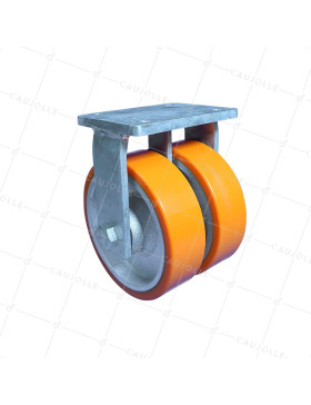 Castor FIXED IN POLYURETHANE CASTING DIAMETER 250 MM LOAD 3600 KG - STEC DOUBLE 250F • Caujolle