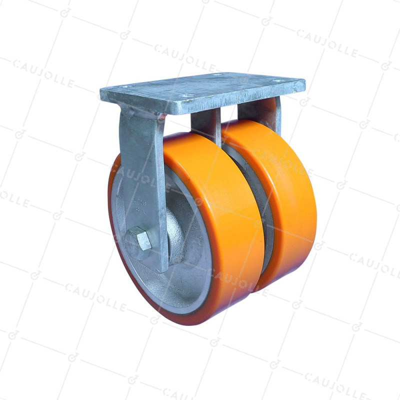 Castor FIXED IN POLYURETHANE CASTING DIAMETER 250 MM LOAD 3600 KG - STEC DOUBLE 250F