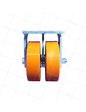 Castor FIXED IN POLYURETHANE CASTING DIAMETER 250 MM LOAD 3600 KG - STEC DOUBLE 250F