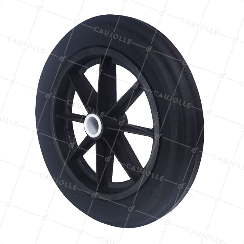 ROUE DE BROUETTE INCREVABLE EN CAOUTCHOUC DE DIAMETRE 360MM POUR AXE DE 32 MM - S605DP 360 L32 POM