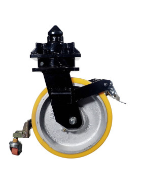 Castor OF CONTAINER DIAMETER 305 MM LOAD 2650 KG - DOUBLE Wheel ORANGE PU