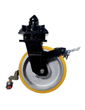 ROULETTE DE CONTAINER DIAMETRE 305 MM CHARGE 2650 KG - DOUBLE ROUE ORANGE PU