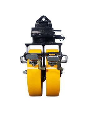 ROULETTE DE CONTAINER DIAMETRE 305 MM CHARGE 2650 KG - DOUBLE ROUE ORANGE PU