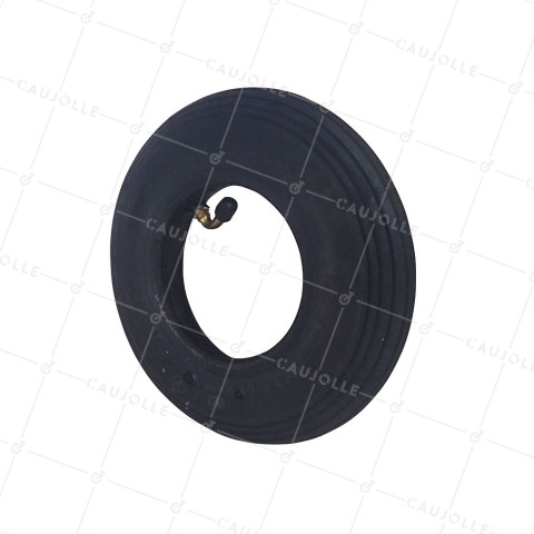 ENSEMBLE PNEU LIGNÉ + CHAMBRE À AIR DIAMÈTRE 200 MM (200 x 50) 2 PLIS VALVE COUDÉ 7768 • Caujolle