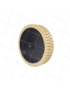 ROUE D'ENTRAINEMENT A CLAVETER EN CAOUTCHOUC SOUPLE DIAMETRE 250/50 MM - ROUE ALU CRANTEE A20 • Caujolle