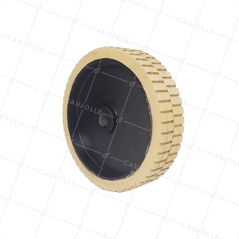 ROUE D'ENTRAINEMENT A CLAVETER EN CAOUTCHOUC SOUPLE DIAMETRE 250/50 MM - ROUE ALU CRANTEE A20