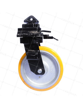 ROULETTE DE CONTAINER ROUE DIAMETRE 305 MM CHARGE 1750 KG -  CONTAINER MONO ROUE ORANGE