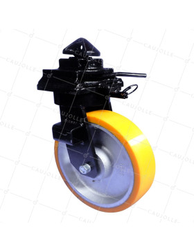 Castor OF CONTAINER Wheel DIAMETER 305 MM LOAD 1750 KG - MONO CONTAINER Wheel ORANGE • Caujolle