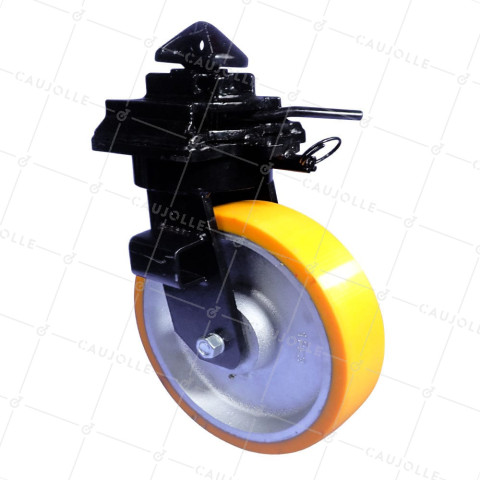 Castor OF CONTAINER Wheel DIAMETER 305 MM LOAD 1750 KG - MONO CONTAINER Wheel ORANGE • Caujolle