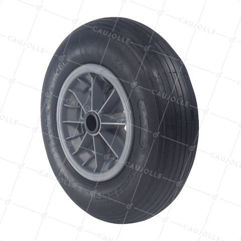 ROUE DE BROUETTE GONFLABLE DIAMÈTRE 400 MM CHARGE 150 KG POUR AXE DE 30 MM - S1006P L30 POM • Caujolle