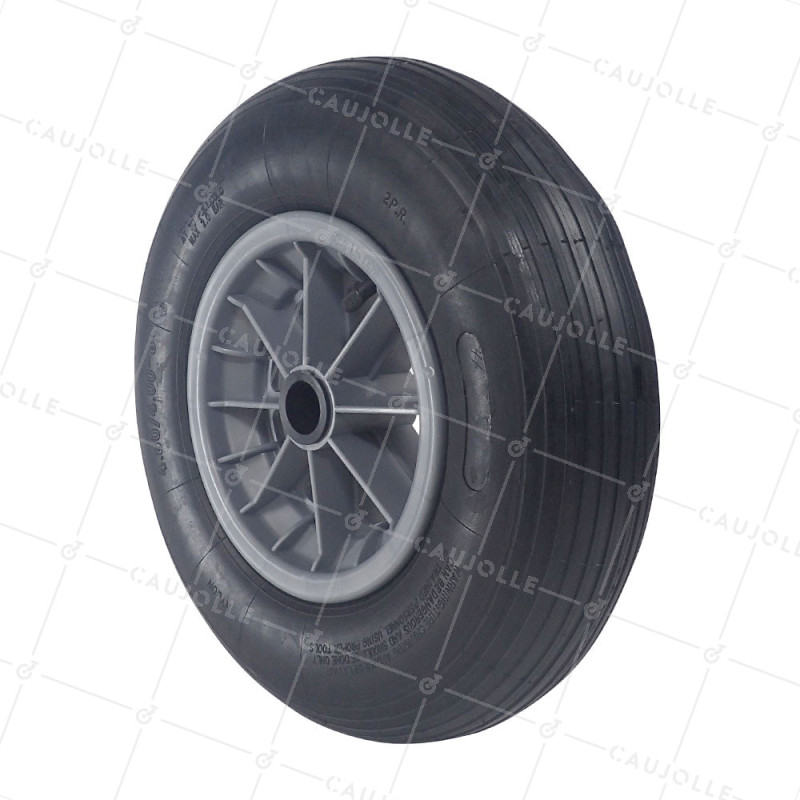 ROUE DE BROUETTE GONFLABLE DIAMÈTRE 400 MM CHARGE 150 KG POUR AXE DE 30 MM - S1006P L30 POM