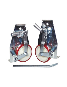 PAIR OF CASTERS RETRACTABLE LEVER FOR MOVERS DIAMETER 138 MM LOAD 1000KG - LEVEL UP KIT 138