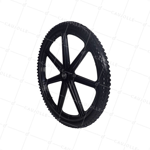 ROUE DE REMORQUE DE JARDIN GONFLEE RENFORCEE DIAMETRE 605 MM CHARGE 50 KG AXE DE 16 MM - S5000P 24 POUCES INCREVABLE • Caujolle