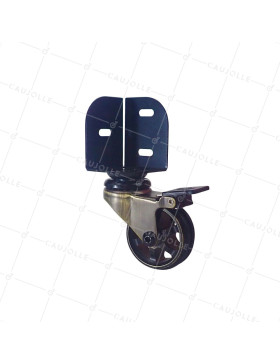 ROULETTE PIVOTANTE A FREIN A CORNIERE DIAMETRE 50 MM CHARGE 30 KG - GOLDSTYL 50 CORNIERE A FREIN • Caujolle