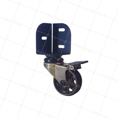 ROULETTE PIVOTANTE A FREIN A CORNIERE DIAMETRE 50 MM CHARGE 30 KG - GOLDSTYL 50 CORNIERE A FREIN • Caujolle