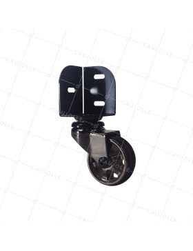 Castor SWIVEL CASTOR DIAMETER 50 MM LOAD 30 KG - BLACK NICKEL 50 CORNERS • Caujolle