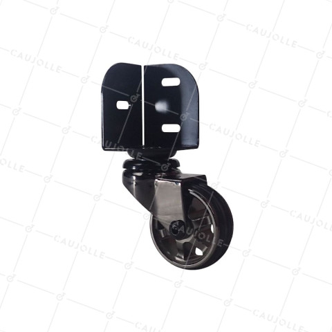 Castor SWIVEL CASTOR DIAMETER 50 MM LOAD 30 KG - BLACK NICKEL 50 CORNERS • Caujolle