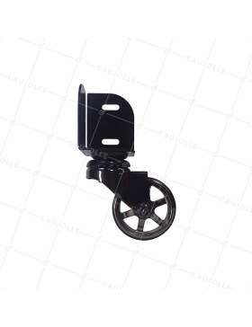 ROULETTE PIVOTANTE A CORNIERE DIAMETRE 50 MM CHARGE 30 KG - BLACK NICKEL 50 CORNIERE