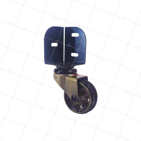 ROULETTE PIVOTANTE A CORNIERE DIAMETRE 50 MM CHARGE 30 KG - GOLDSTYL 50 CORNIERE • Caujolle