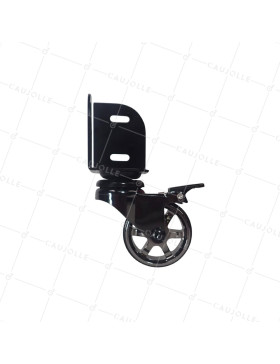 ROULETTE PIVOTANTE A FREIN A CORNIERE DIAMETRE 50 MM CHARGE 30 KG - BLACK NICKEL 50 CORNIERE AF