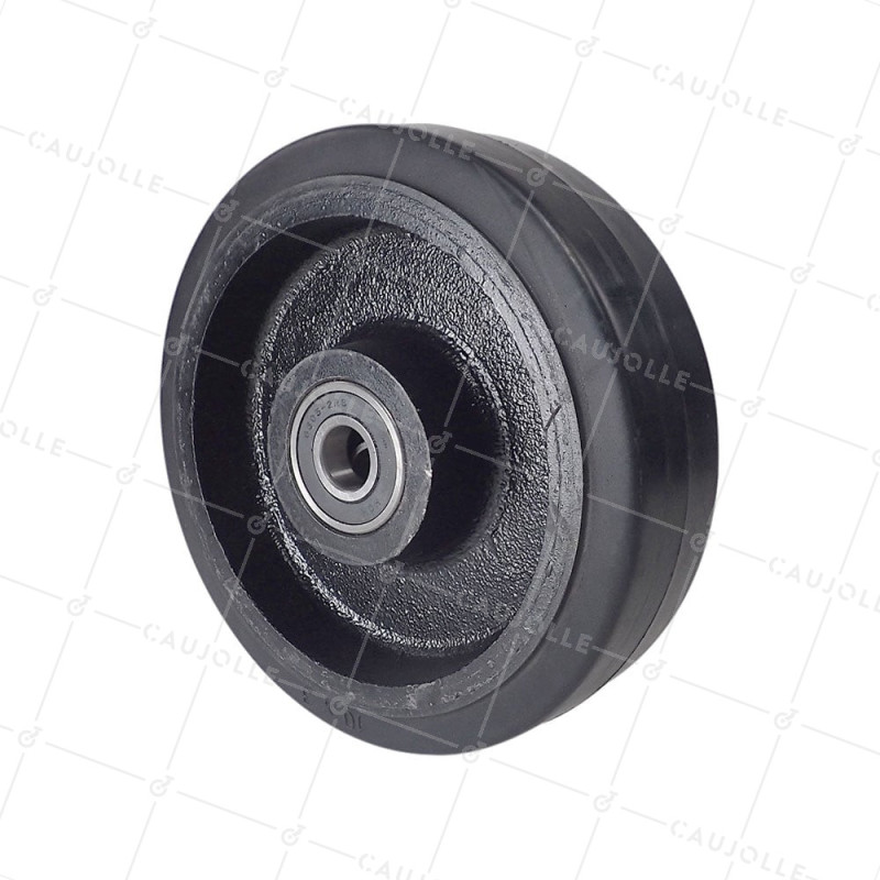 CAST IRON WHEEL WITH SUPPLE TYRE DIAMETER 250 MM MAX LOAD 600 KG BORE 30 MM - S2750F250
