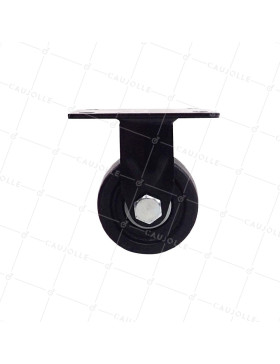 ROULETTE FIXE EXTRA BASSE EN NYLON FIBRÉ FORTE CHARGE DIAMÈTRE 75 MM CHARGE 600 KG - BLACK SURB 75 FIXE