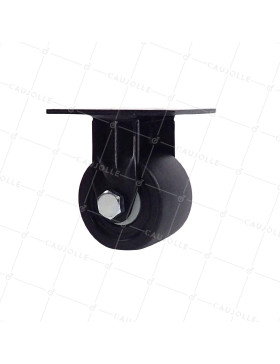 Castor FIXED EXTRA LOW NYLON FIBER HEAVY LOAD DIAMETER 75 MM LOAD 600 KG - BLACK SURB 75 FIXED • Caujolle