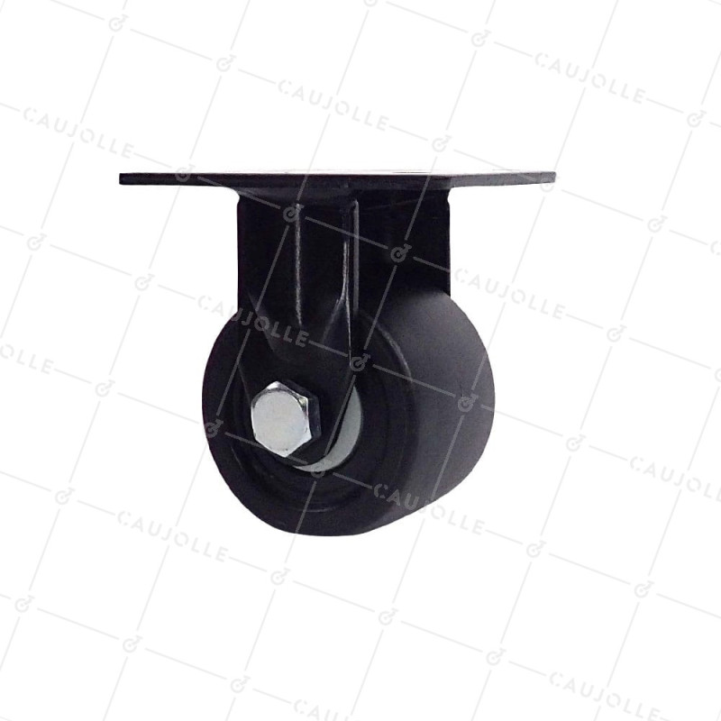 Castor FIXED EXTRA LOW NYLON FIBER HEAVY LOAD DIAMETER 75 MM LOAD 600 KG - BLACK SURB 75 FIXED