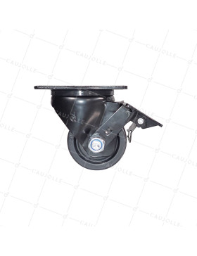 Castor EXTRA LOW SWIVEL NYLON FIBER HEAVY LOAD DIAMETER 75 MM LOAD 600 KG - BLACK SURB 75PAF