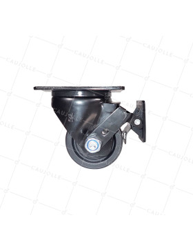 Castor EXTRA LOW SWIVEL NYLON FIBER HEAVY LOAD DIAMETER 75 MM LOAD 600 KG - BLACK SURB 75PAF