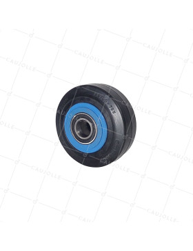 ROUE EN FONTE BANDAGE SOUPLE DIAMÈTRE 125MM AXE 20MM S2750F125/50 • Caujolle
